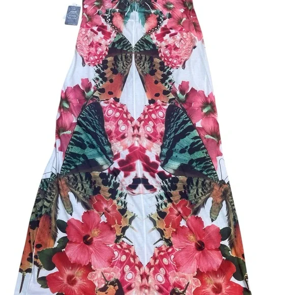 One world sleep medium butterfly maxi silky Cami straps loungewear NWT - Picture 2 of 7